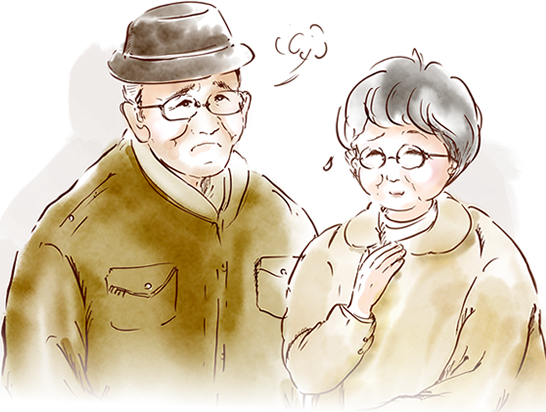 悩む老夫婦